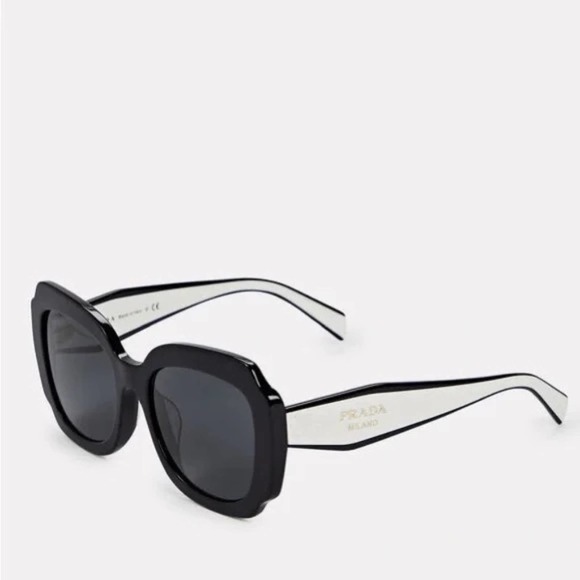 Prada Accessories - Prada Women’s Oversized Logo Sunglasses - Black, White